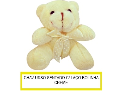 Chaveiro Urso Laço Bolinha Sentado