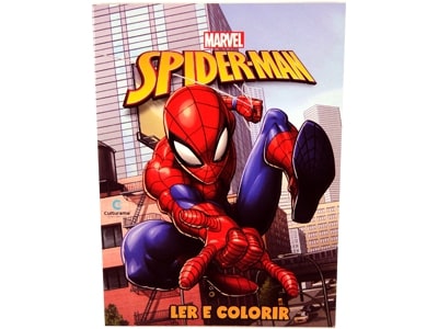Livro Médio Ler e Colorir Homem Aranha