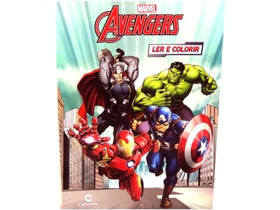 Livro Médio Ler e Colorir Vingadores