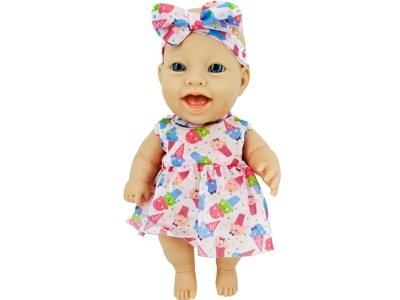 07414 – Boneca Bebe Bambolinha Branca 16x26x8,5cm