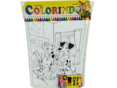 Kit Colorindo com Giz de Cera 32x21cm 5 desenhos em 4 folhas