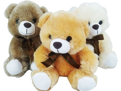 51146 – Urso Pequeno Laço Marrom 20cm