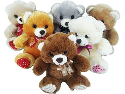 Urso Laço Colorido 18cm