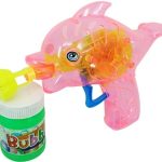 Pistola Lança Bolhas de Sabão Peixinho com Luz  15x16x4cm
