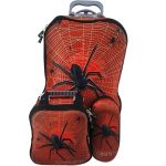 Kit Mochila c/ Rodas, Lancheira e Estojo Spider Vermelho  48x35x22cm